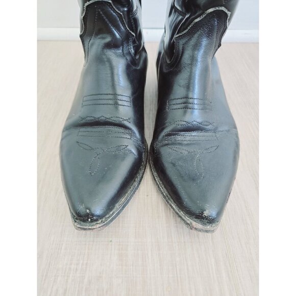 Seychelles Black Leather Western Rodeo Cowboy Cowgirl Mid Calf Boots Shoes 7.5 - Picture 5 of 14